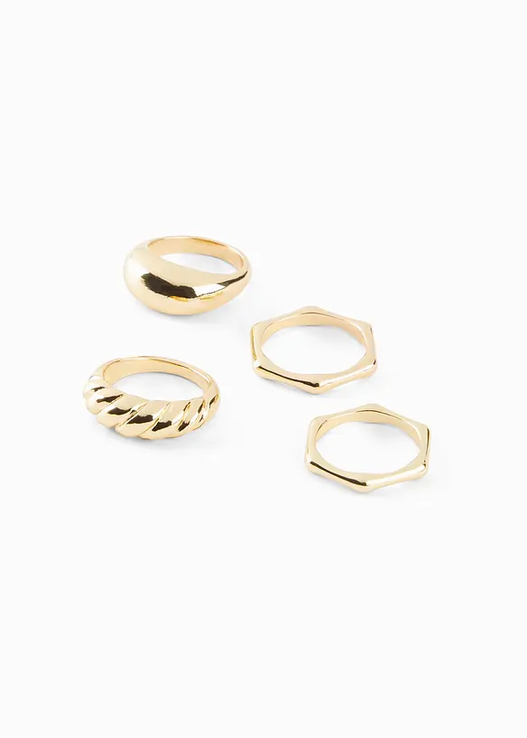 Ringset (4-tlg.Set) in gold von vorne - bonprix