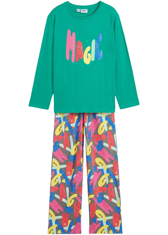 bpc bonprix collection Mädchen Pyjama mit Bio-Baumwolle (2-tlg. Set)