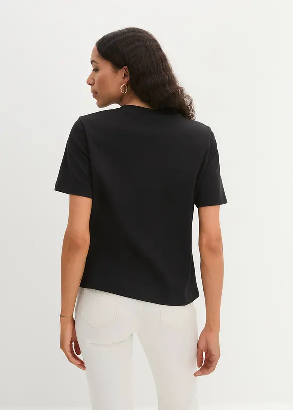 T-Shirt aus reiner schwerer Bio-Baumwolle in schwarz von hinten (im Anschnitt) - bonprix T-Shirt aus reiner schwerer Bio-Baumwolle in schwarz von hinten (im Anschnitt) - bonprix