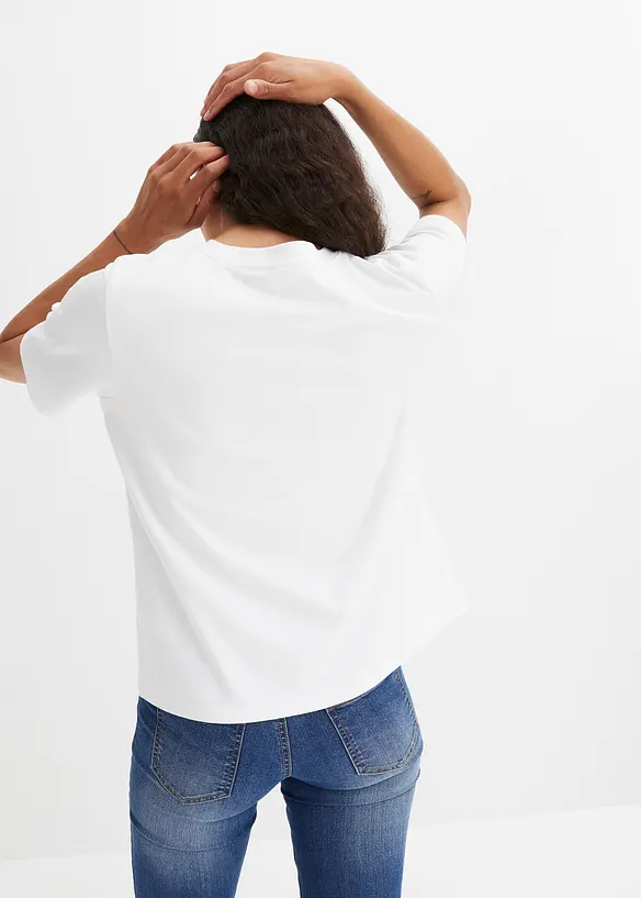 T-Shirt aus reiner schwerer Bio-Baumwolle in weiß von hinten (im Anschnitt) - bonprix T-Shirt aus reiner schwerer Bio-Baumwolle in weiß von hinten (im Anschnitt) - bonprix