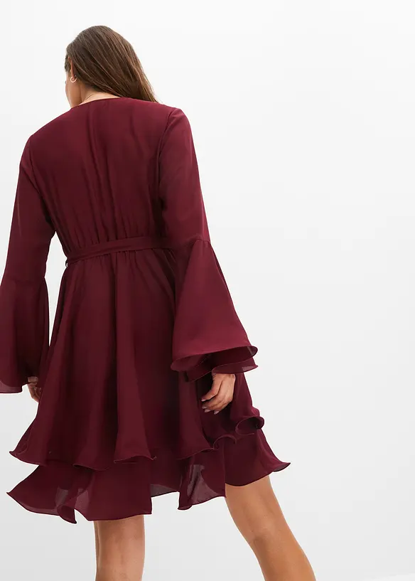 Tunika-Kleid mit V-Ausschnitt in rot von hinten (Totalaufnahme) - bonprix Tunika-Kleid mit V-Ausschnitt in rot von hinten (Totalaufnahme) - bonprix