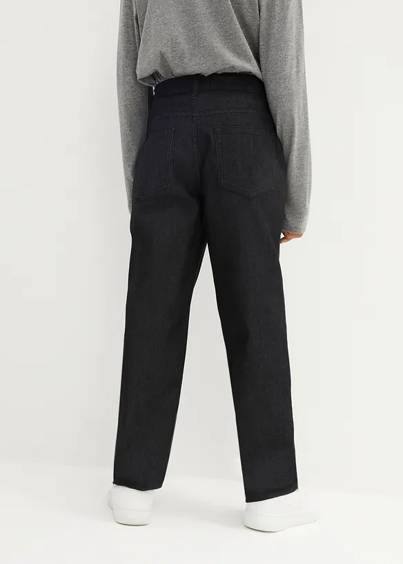 Extra Loose Fit-Jeans mit verstellbarem Bund, Straight in grau von hinten - bonprix