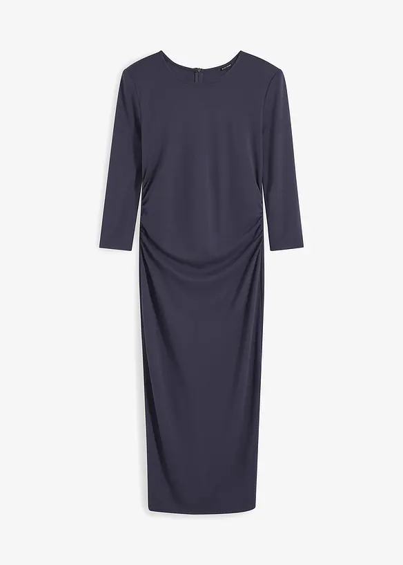 Kleid mit Raffung in blau von vorne - bonprix