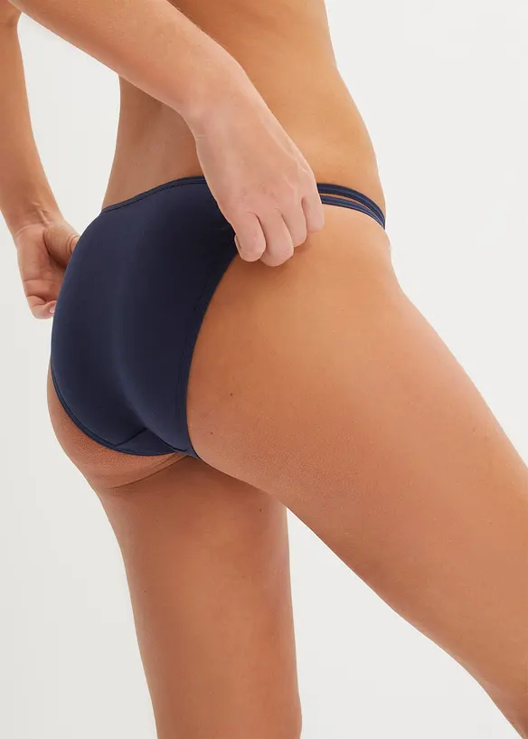 Tanga Minislip mit Bio-Baumwolle (5er Pack) in blau von hinten - bonprix