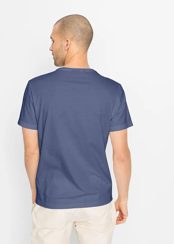 T-Shirt (5er Pack) in blau von hinten (im Anschnitt) - bonprix