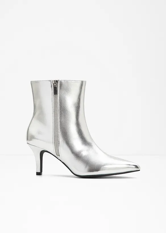 Stiefelette in silber von vorne - bonprix