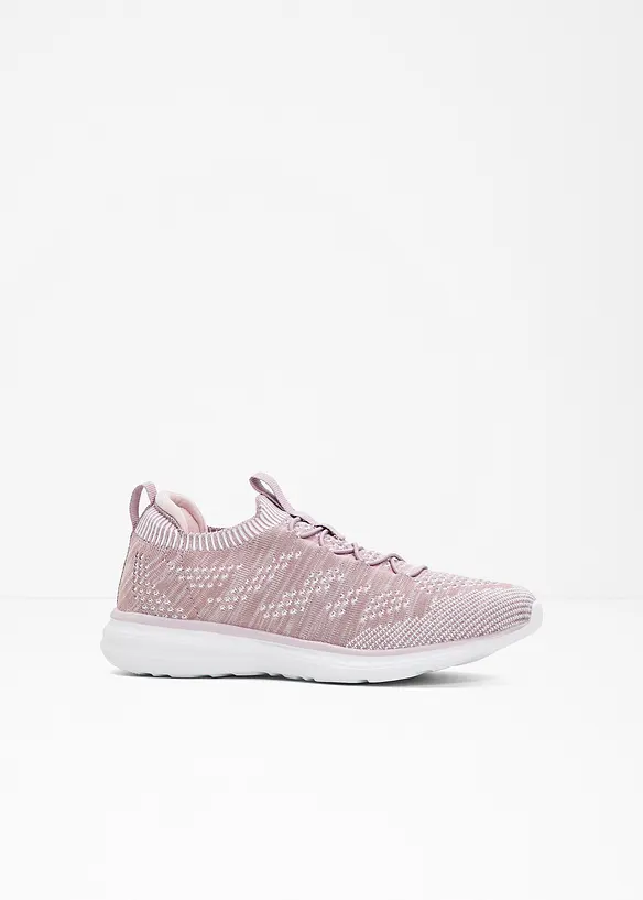 Komfort-Slip-On-Sneaker aus Soft-Material in lila von vorne - bonprix