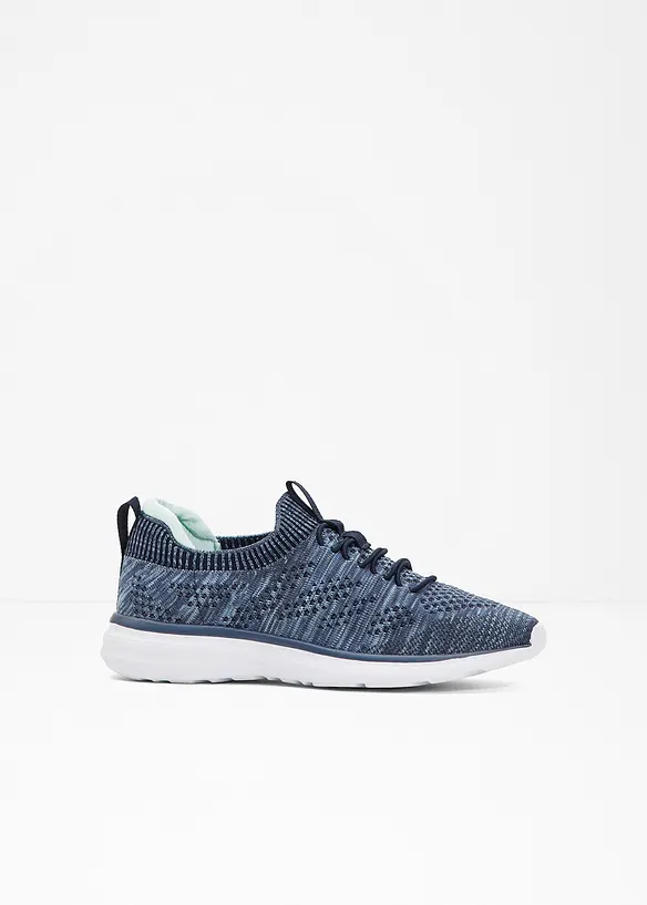 Komfort-Slip-On-Sneaker aus Soft-Material in blau von vorne - bonprix