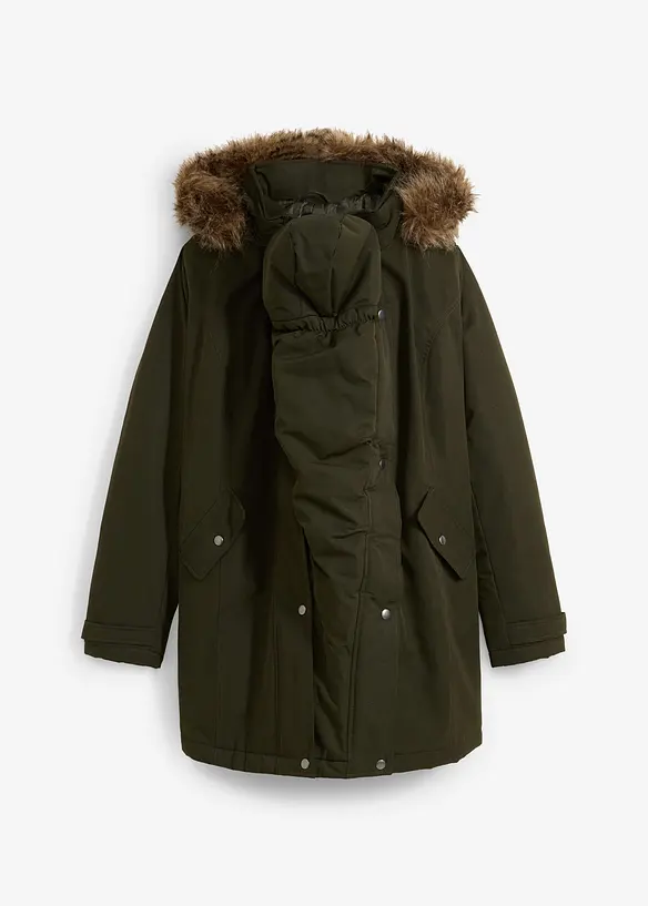 3-in-1 Funktions-Umstandsjacke und Tragejacke in grün von vorne - bonprix