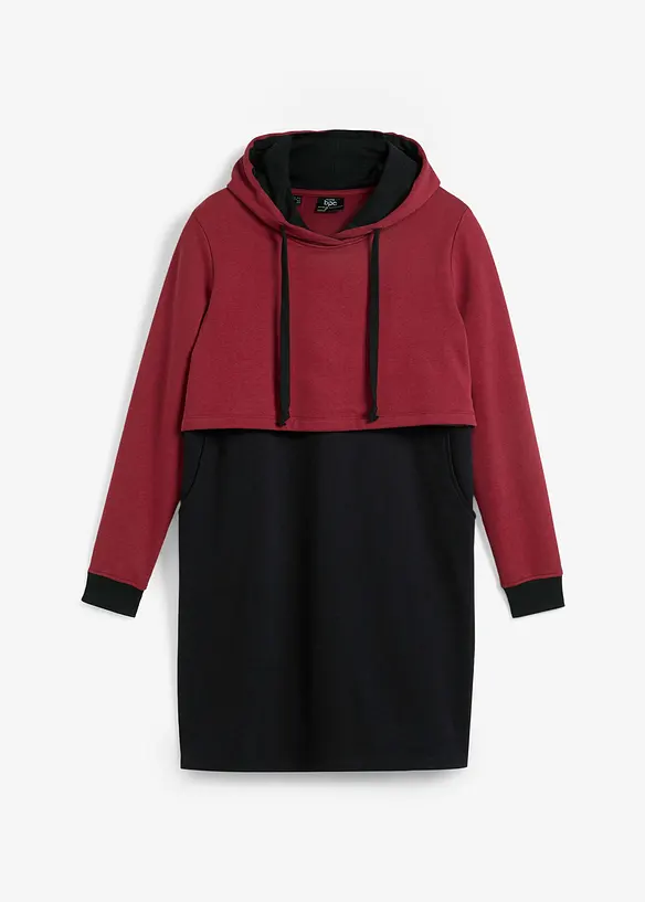 2-in-1 Umstands- und Still-Sweatkleid in schwarz von vorne - bonprix 2-in-1 Umstands- und Still-Sweatkleid in schwarz von vorne - bonprix