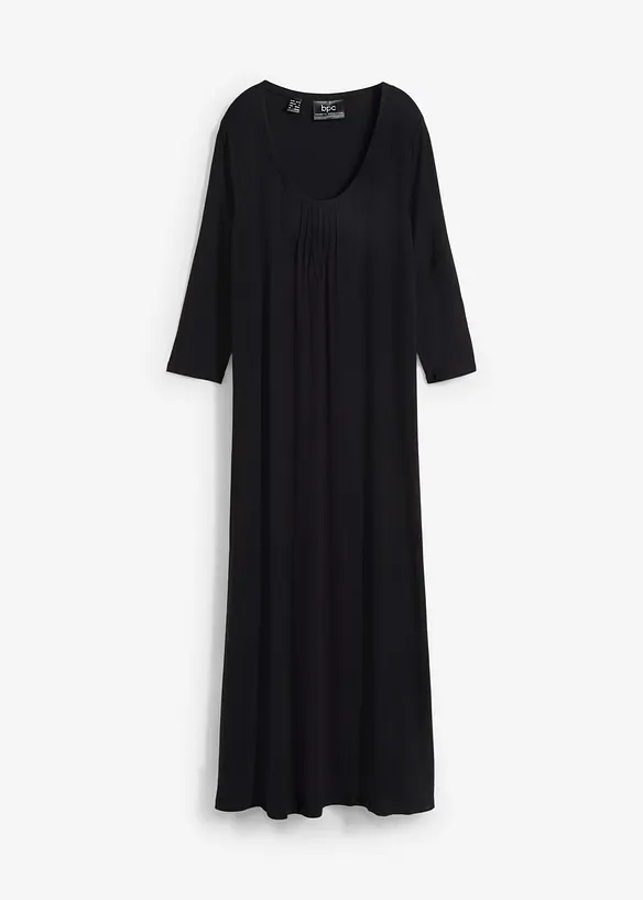 Maxikleid aus Viskose in schwarz von vorne - bonprix