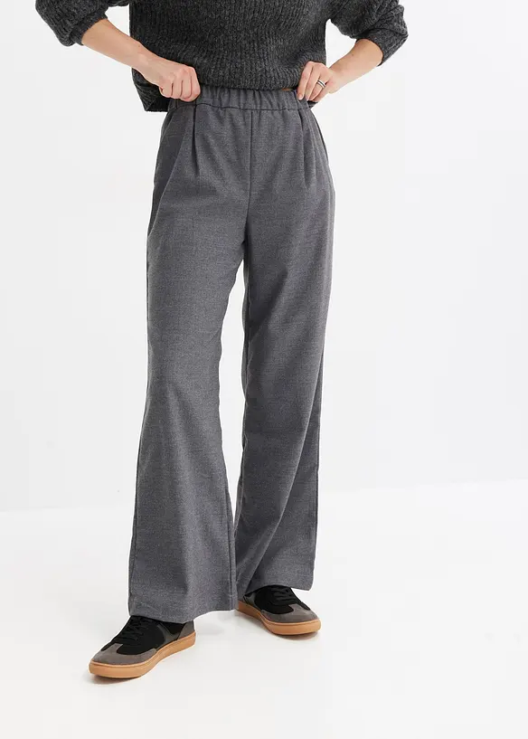 Marlene-Hose in Wolloptik aus Viskose-Mix in grau von vorne - bonprix Marlene-Hose in Wolloptik aus Viskose-Mix in grau von vorne - bonprix