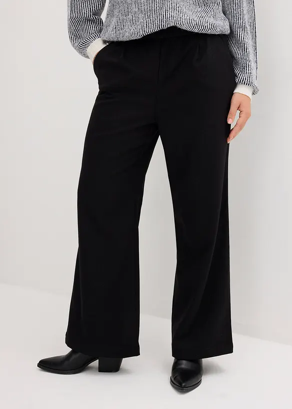 Marlene-Hose in Wolloptik aus Viskose-Mix in schwarz von vorne - bonprix Marlene-Hose in Wolloptik aus Viskose-Mix in schwarz von vorne - bonprix