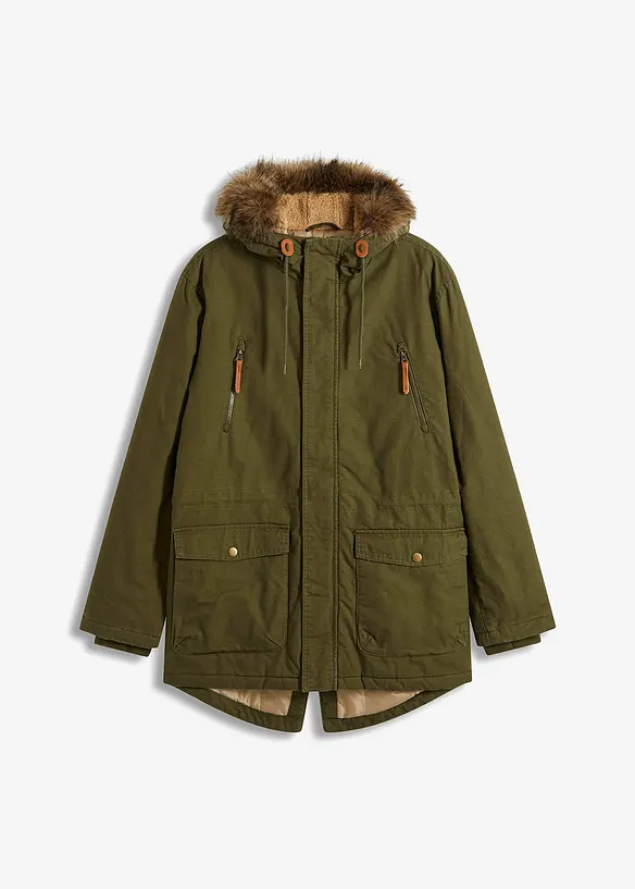 Wolters Parka Mit Fellkragen Für Hunde Größe 65 Cm Olive – Wasserabweisend & Warm