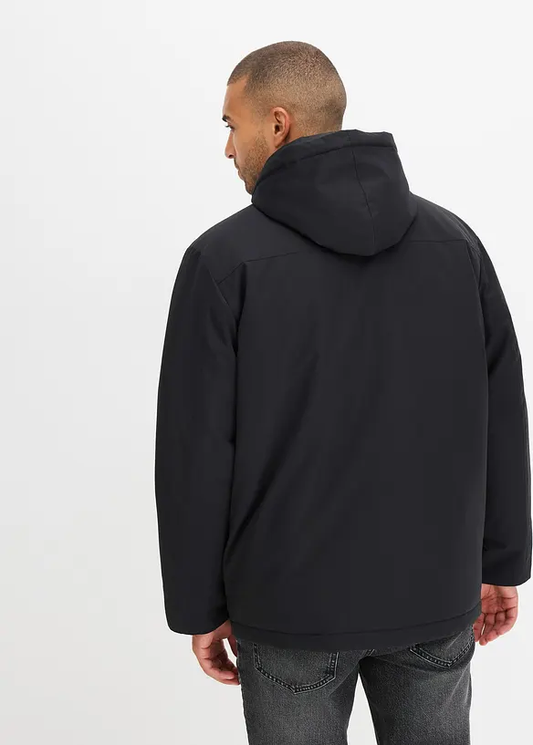 Winterjacke in Regular Fit in schwarz von hinten (im Anschnitt) - bonprix