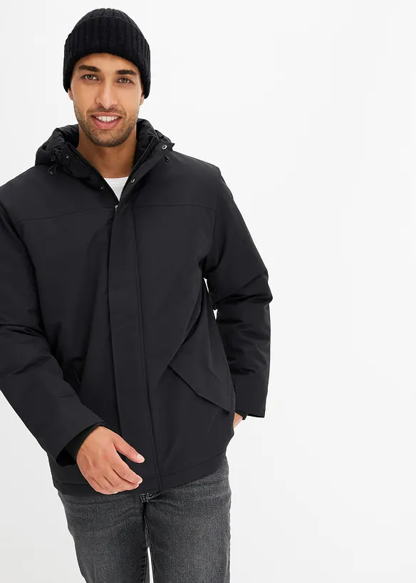 Winterjacke in Regular Fit in schwarz von vorne (im Anschnitt) - bonprix