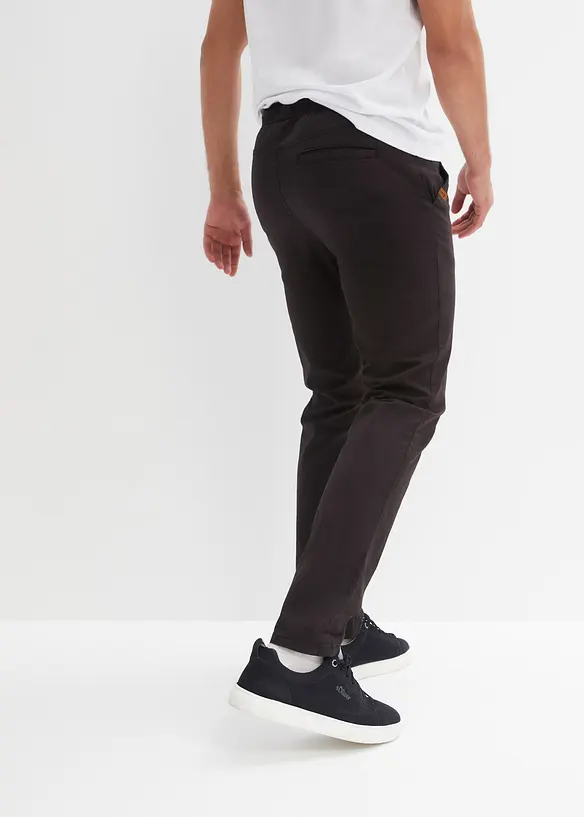 Regular Fit Stretch-Schlupfhose, Straight in schwarz von hinten - bonprix