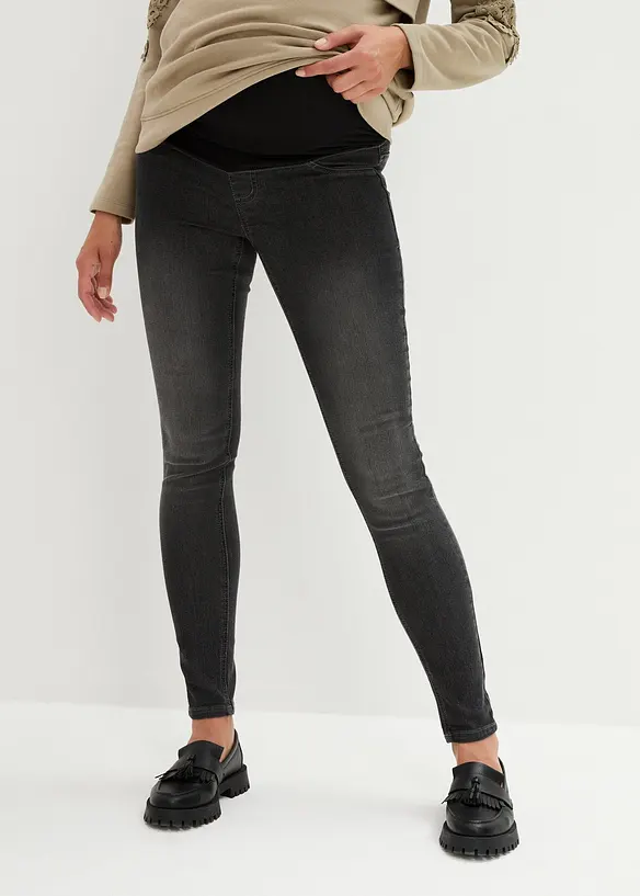 Umstandsjeggings mit Baumwolle (2er Pack), Skinny in blau von vorne - bonprix