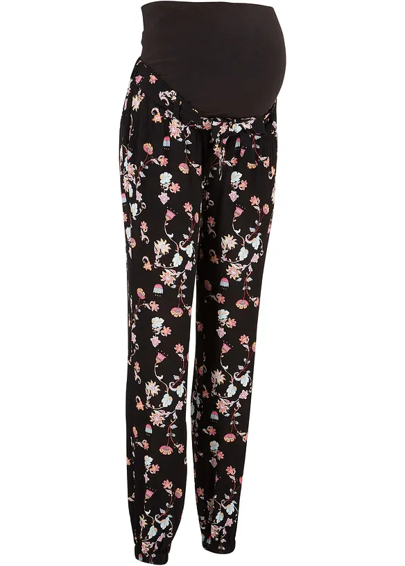 Leichte Umstandshose aus Viskose, Loose Fit in schwarz von der Seite - bonprix