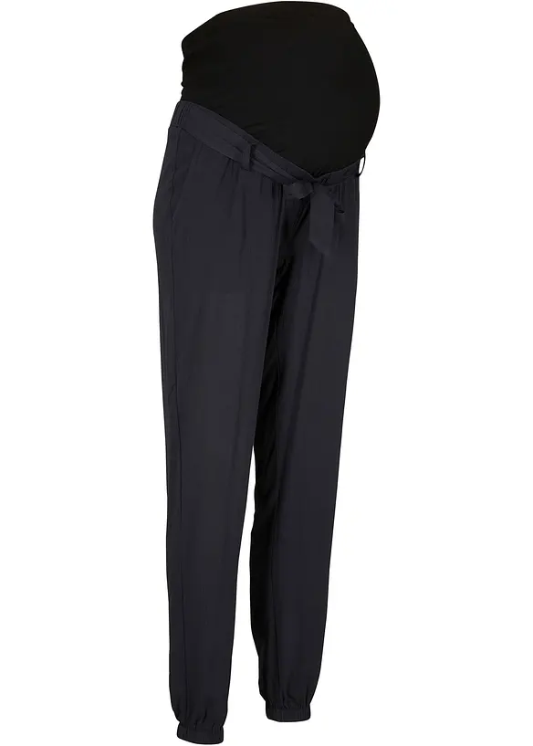 Leichte Umstandshose aus Viskose, Loose Fit in schwarz von der Seite - bonprix