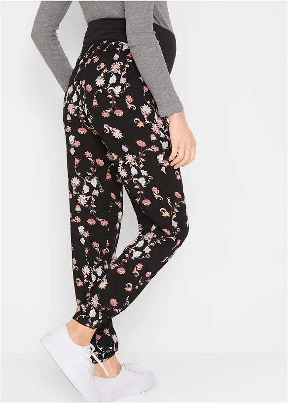 Leichte Umstandshose aus Viskose, Loose Fit in schwarz von hinten - bonprix