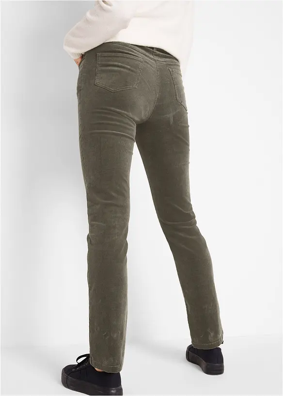 Cordhose aus elastischem Baumwoll-Mix in grün von hinten - bonprix Cordhose aus elastischem Baumwoll-Mix in grün von hinten - bonprix