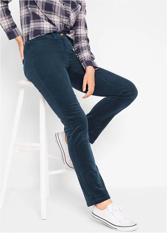 Cordhose aus Baumwoll-Mix in blau von vorne - bonprix Cordhose aus Baumwoll-Mix in blau von vorne - bonprix