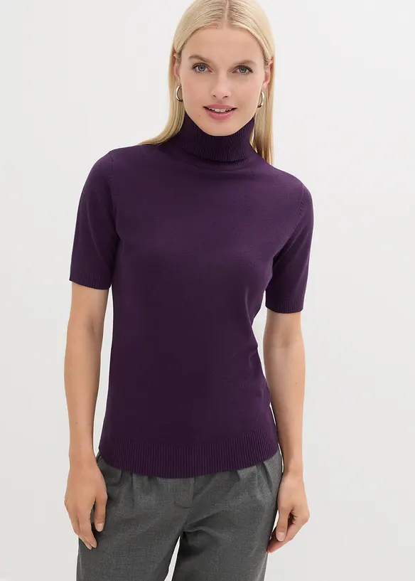 Pullover in lila von vorne (im Anschnitt) - bonprix