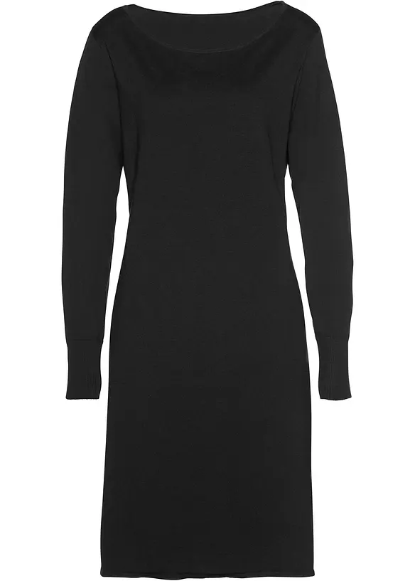 Strickkleid in schwarz von vorne - bonprix