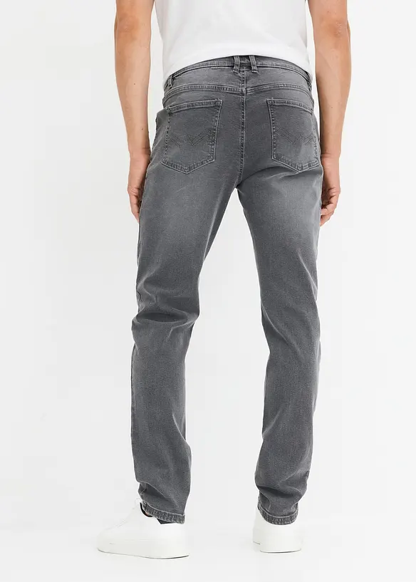 Regular-Fit-Jeans mit Komfortschnitt, Tapered in grau von hinten - bonprix