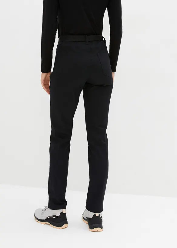 Wasserabweisende Funktionshose aus Stretch-Twill mit Gürtel in schwarz von hinten - bonprix Wasserabweisende Funktionshose aus Stretch-Twill mit Gürtel in schwarz von hinten - bonprix