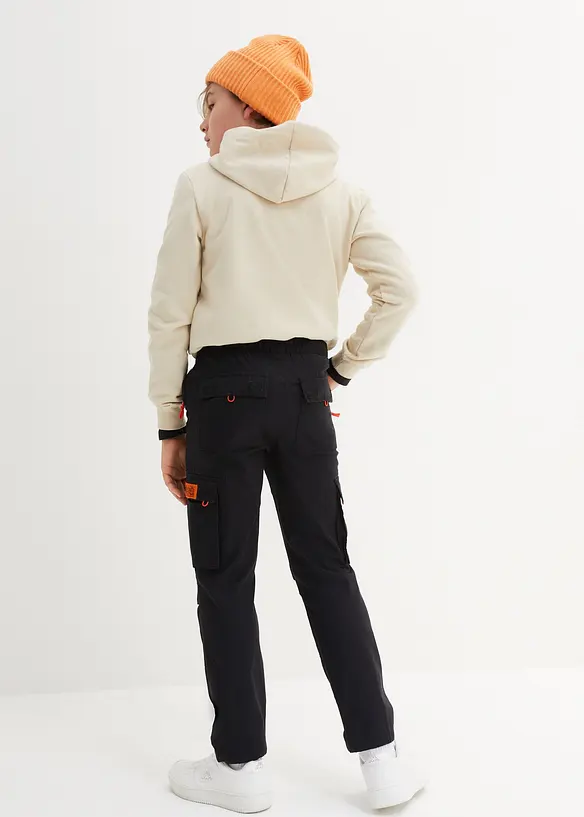 Schlupfhose mit Cargotaschen, Regular Fit in schwarz von hinten - bonprix