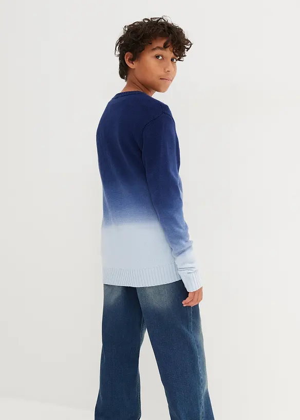 Pullover mit Farbverlauf in blau von hinten (im Anschnitt) - bonprix