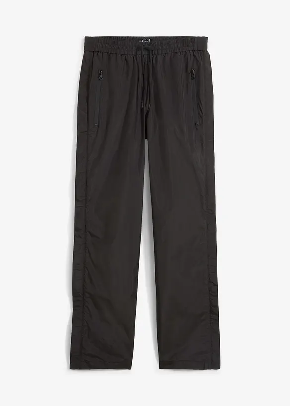 Ultraleichte Schlupf-Regenhose mit seitlichem Reißverschluss, wasserdicht in schwarz von vorne - bonprix Ultraleichte Schlupf-Regenhose mit seitlichem Reißverschluss, wasserdicht in schwarz von vorne - bonprix