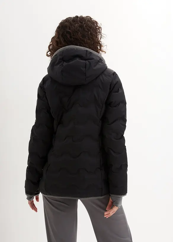 wasserabweisende, ultraleichte Funktions-Jacke in schwarz von hinten (im Anschnitt) - bonprix