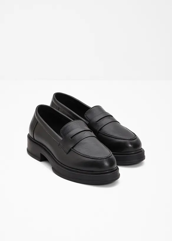 Loafer aus Leder in schwarz - bonprix Loafer aus Leder in schwarz - bonprix