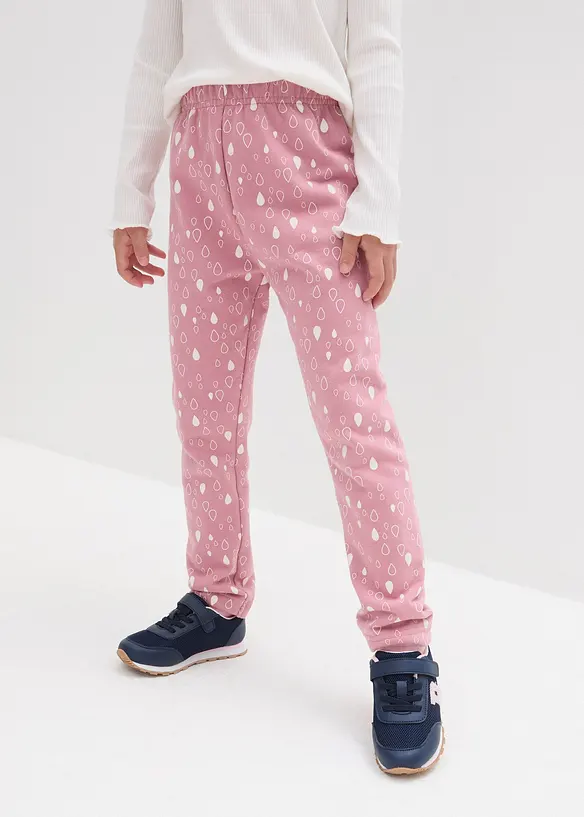 Kinder Thermoleggings in rosa von vorne - bonprix