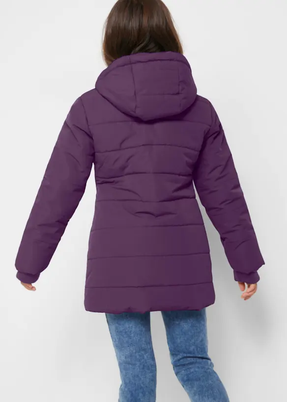 Winterparka mit Kapuze, wasserabweisend in lila von hinten (im Anschnitt) - bonprix