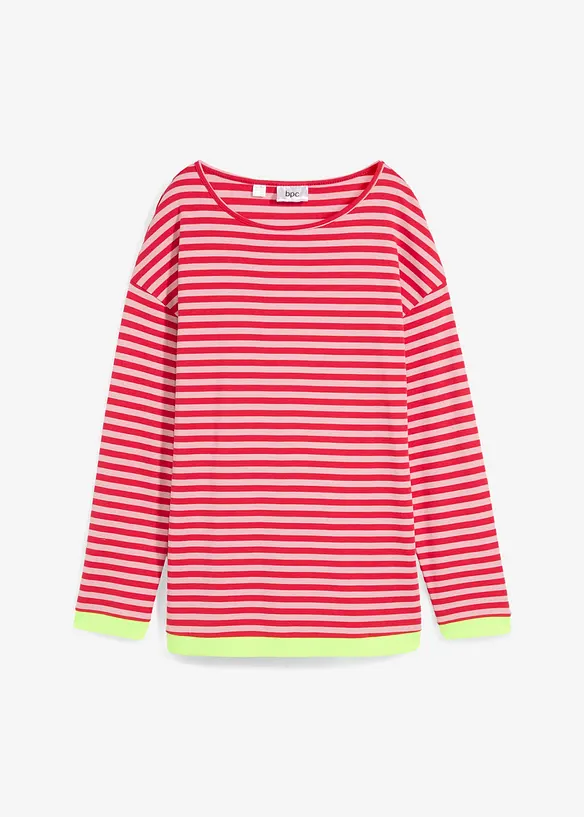 Langarmshirt aus Bio-Baumwolle in rosa von vorne - bonprix