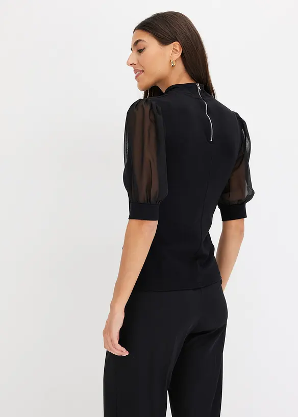 Shirt aus Baumwolle in schwarz von hinten (im Anschnitt) - bonprix Shirt aus Baumwolle in schwarz von hinten (im Anschnitt) - bonprix