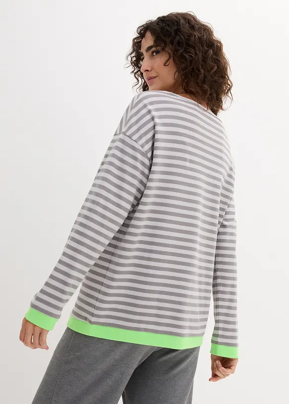 Langarmshirt aus Bio-Baumwolle in grau von hinten (im Anschnitt) - bonprix Langarmshirt aus Bio-Baumwolle in grau von hinten (im Anschnitt) - bonprix