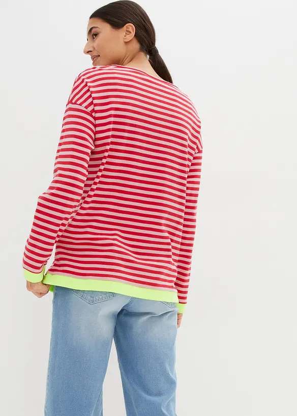 Langarmshirt aus Bio-Baumwolle in rosa von hinten (im Anschnitt) - bonprix