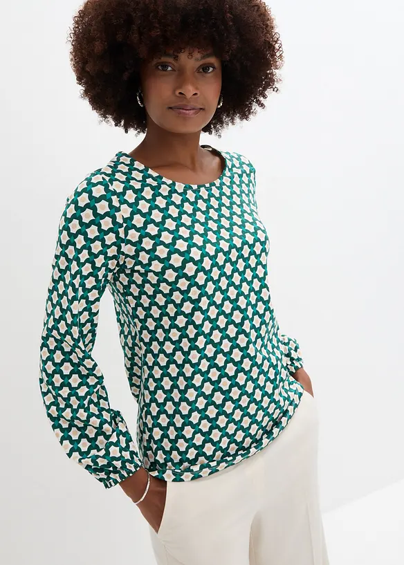 Langarmshirt in weiß von vorne (im Anschnitt) - bonprix Langarmshirt in weiß von vorne (im Anschnitt) - bonprix