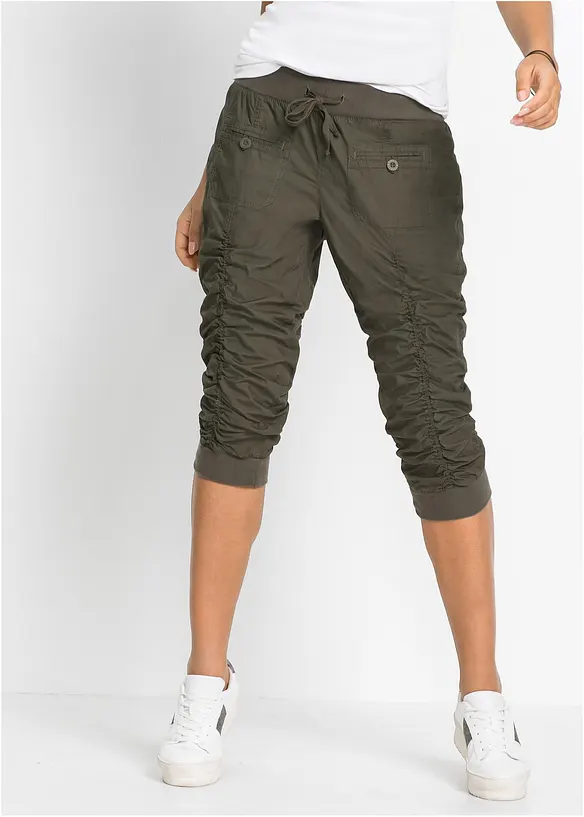 Bequeme Capri-Hose in grün von vorne - bonprix