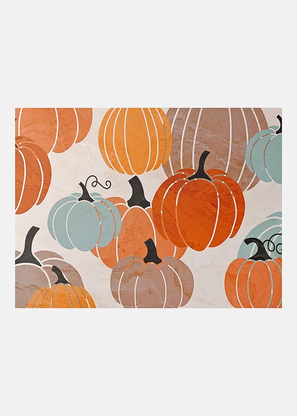 Waschbare Fußmatte mit Kürbis- Design in bunt von vorne - bonprix