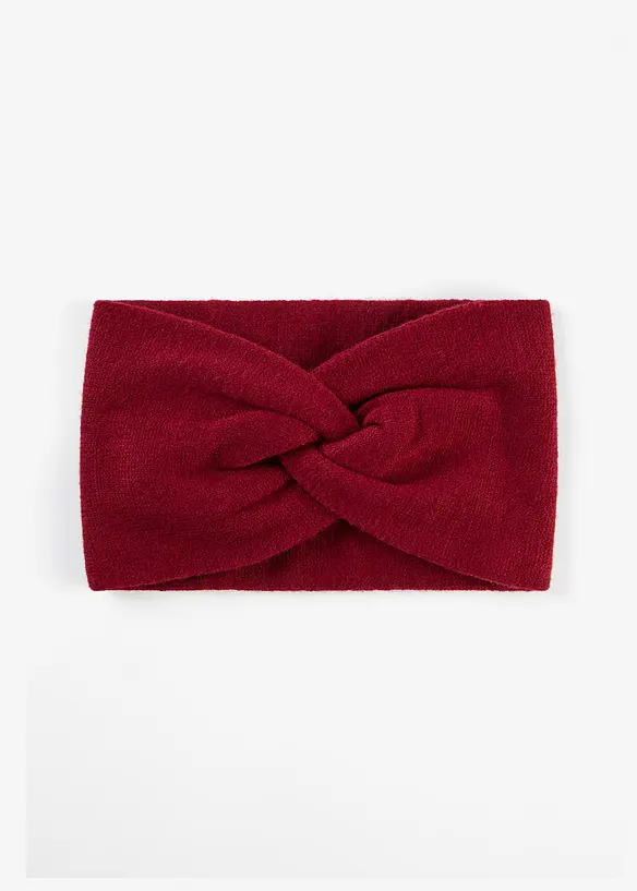 Stirnband aus flauschigem Strick in rot von vorne - bonprix