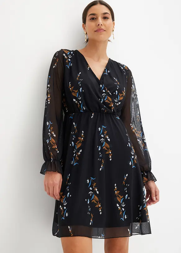 Meshkleid in schwarz von vorne (Totalaufnahme) - bonprix