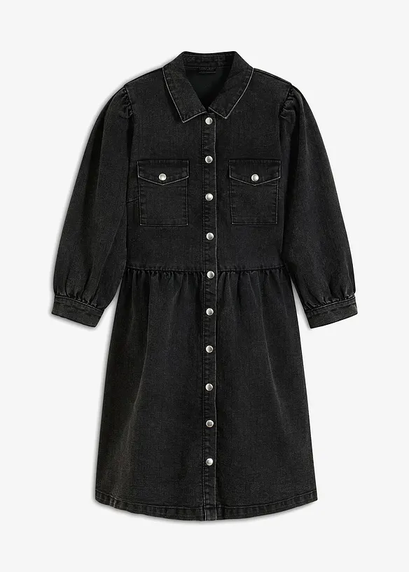 Jeanskleid in schwarz von vorne - bonprix