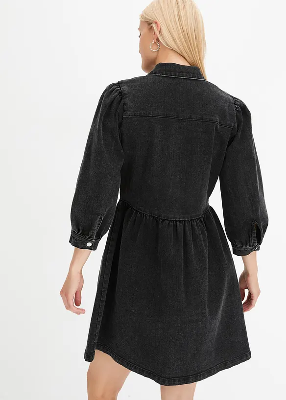 Jeanskleid in schwarz von hinten (Totalaufnahme) - bonprix