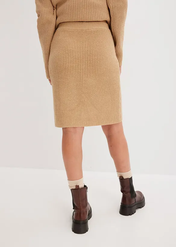 Strickrock aus reiner Baumwolle in beige von hinten - bonprix Strickrock aus reiner Baumwolle in beige von hinten - bonprix